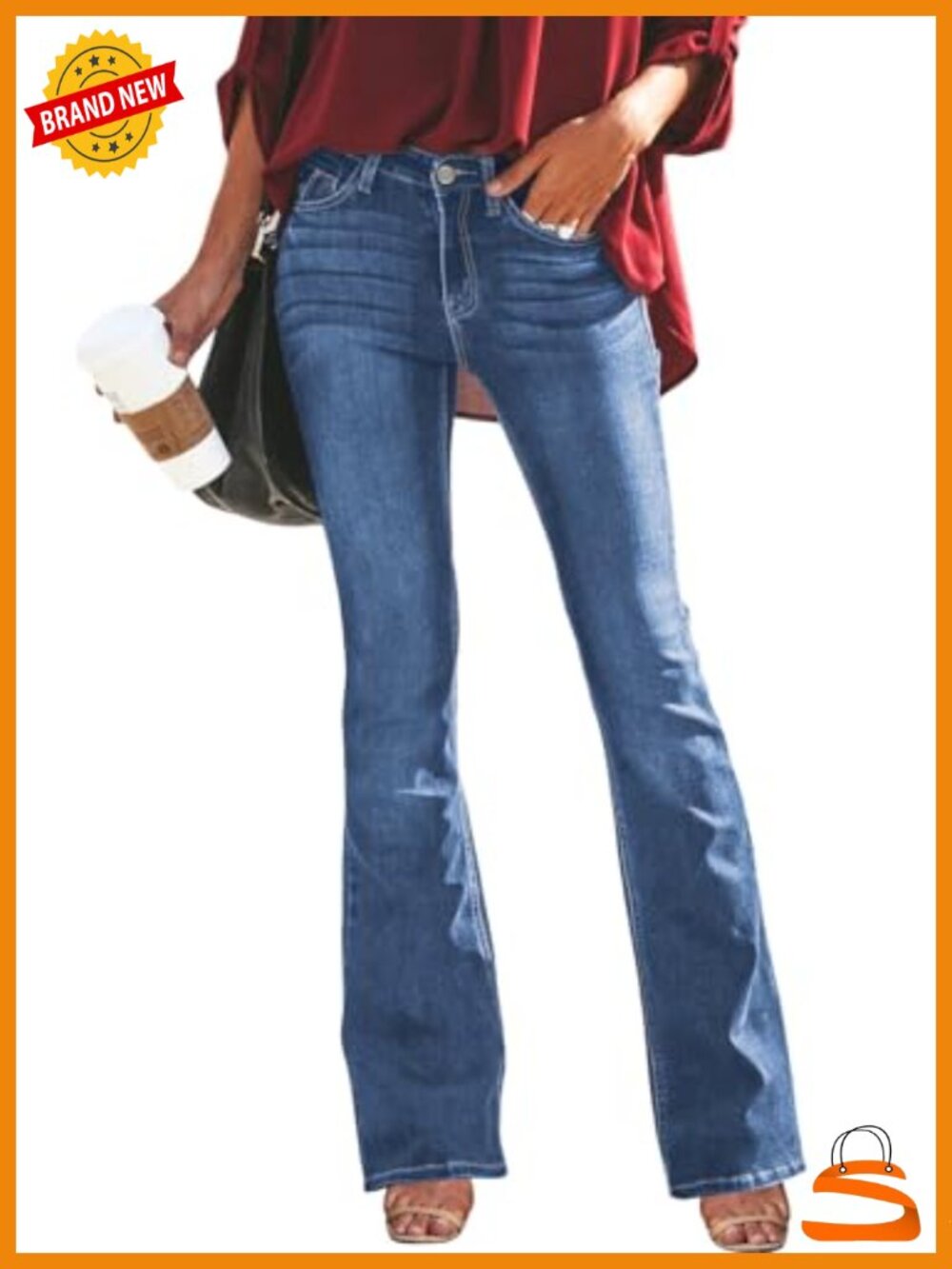 High Waisted Bell Bottom Flared Wide Leg Bootcut Jeans
